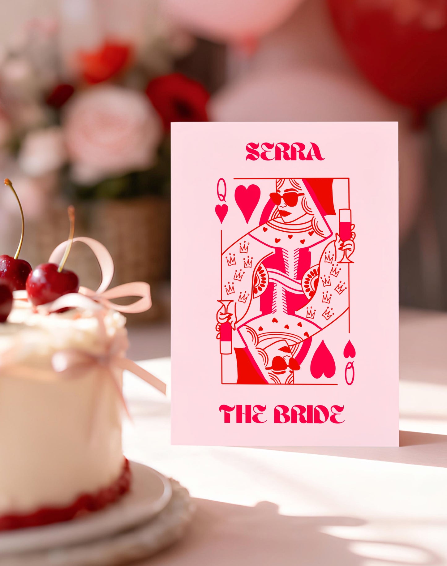 The Queen iskambil temalı bekarlığa veda masa kartı - 10 adet