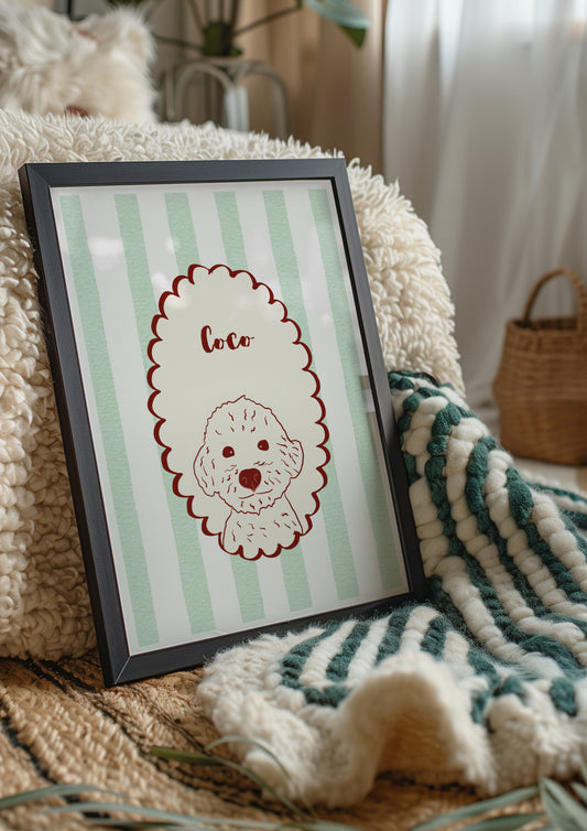 Çizgili Minimal Evcil Hayvan Posteri