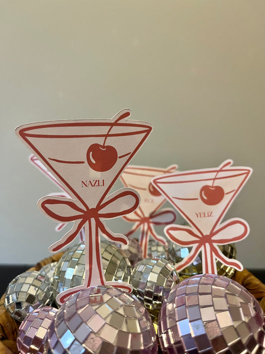 Özel Kesim Kadeh İsim Kartı - 10 adet