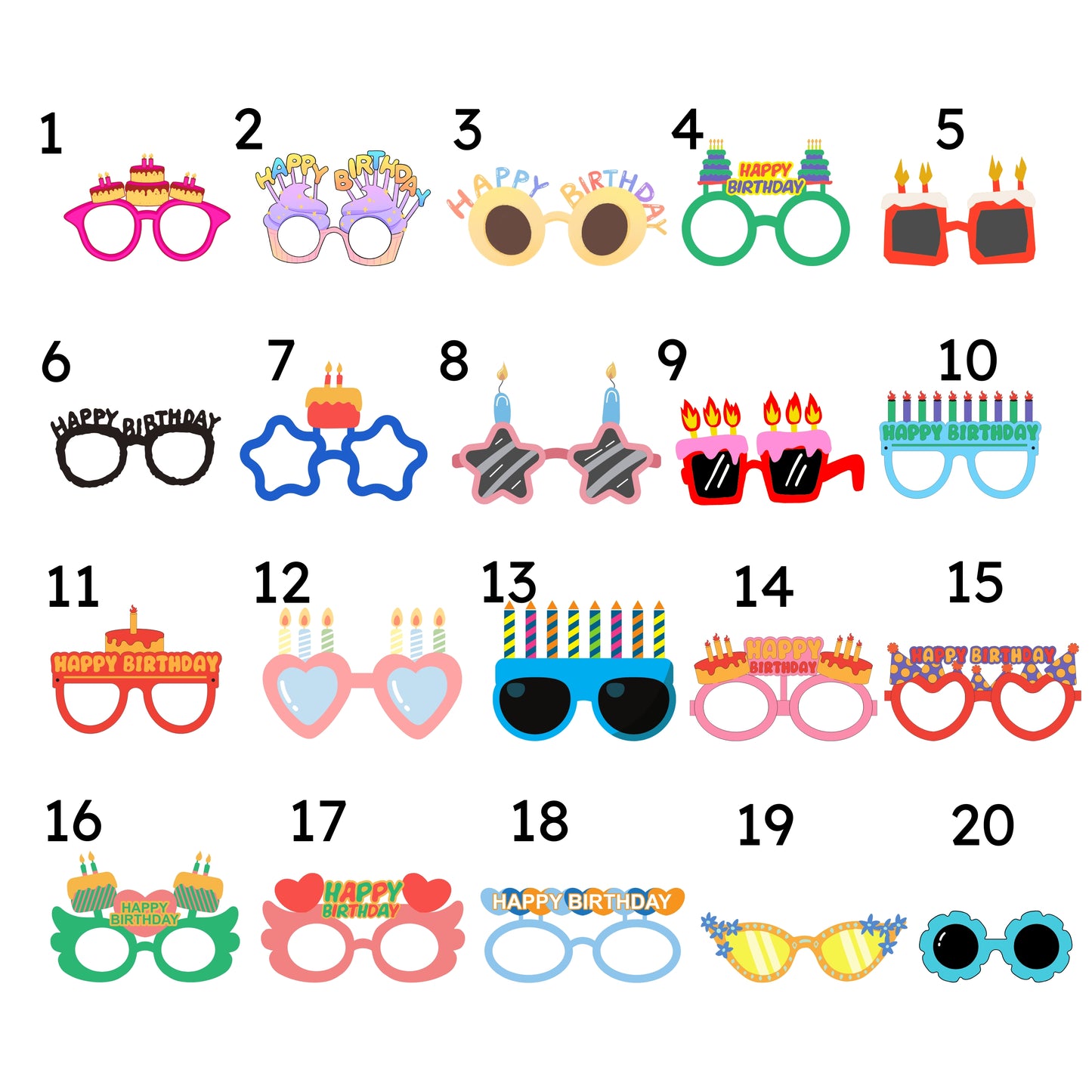 Kişiye özel fotoğraflı gözlüklü model cupcake & pasta süsü - 10 adet