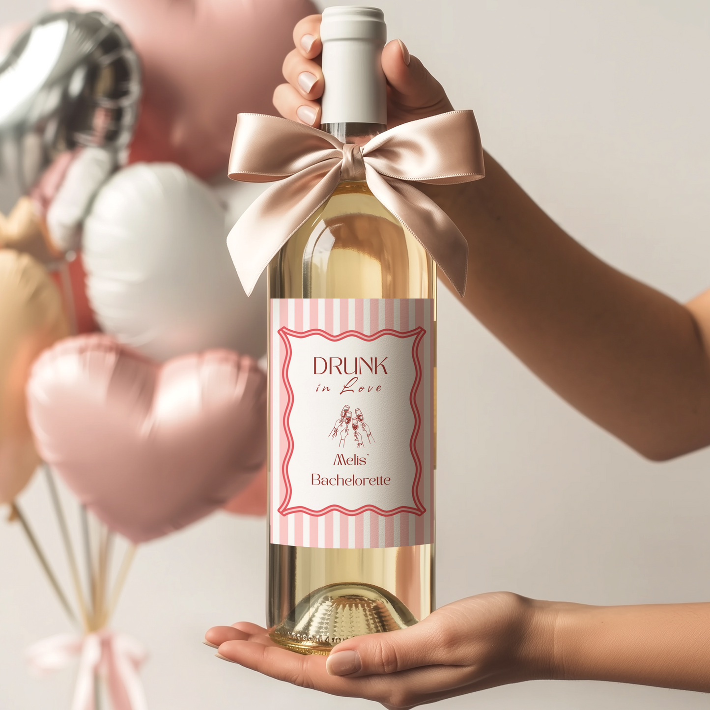 Kişiye Özel Çizgili Konsept İçecek Etiketi