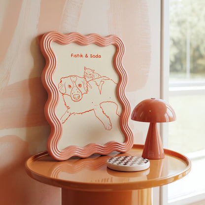 Çizgisel Minimal Evcil Hayvan Posteri