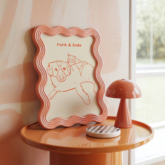 Çizgisel Minimal Evcil Hayvan Posteri