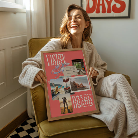 Kişiye Özel Kolaj Stili Vizyon Panosu Posteri -Moodboard Stili